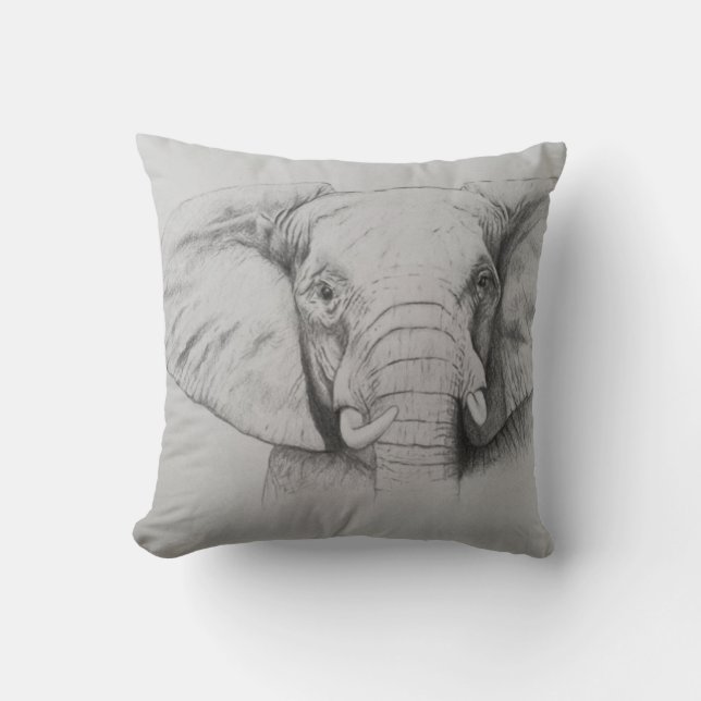 Elephant 2011 throw pillow (Front)