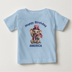 Elephant (5d) Patriotic Kid T-Shirt