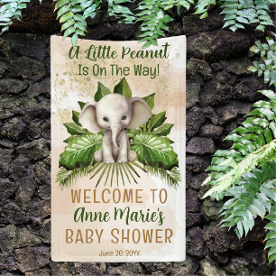 Elephant A Little Peanut Is On The Way Baby Shower Banner