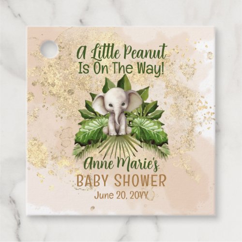 Elephant A Little Peanut Is On The Way Baby Shower Favor Tags