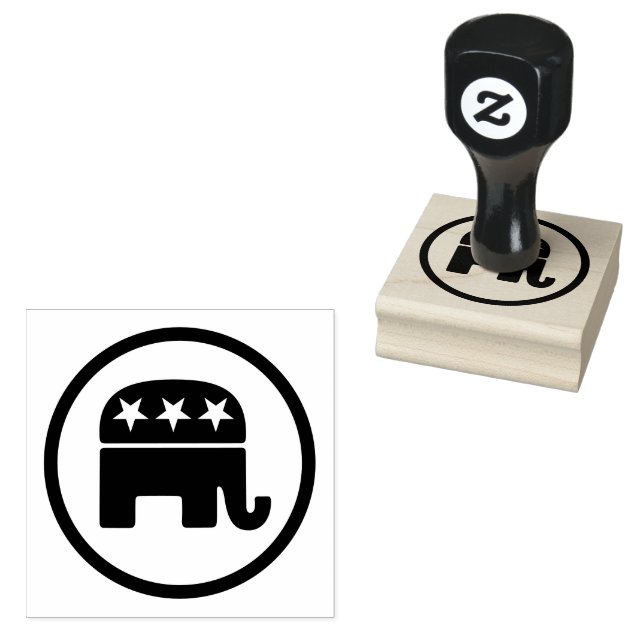 Elephant, a symbol of the Republican Party Rubber Stamp (Stamped)