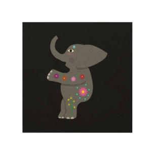 Elephant abundance wood wall art