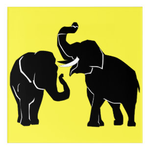 Elephant Acrylic Print Yellow - Choose Colors