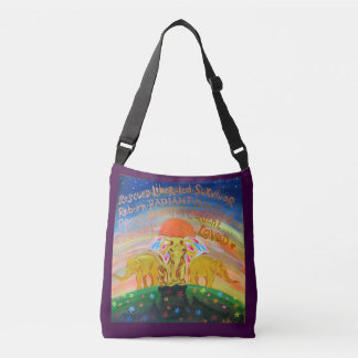 Elephant activist 2 side design cross body bag