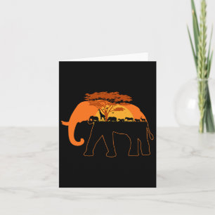 Elephant Africa Animals Trees Earth Day  Card