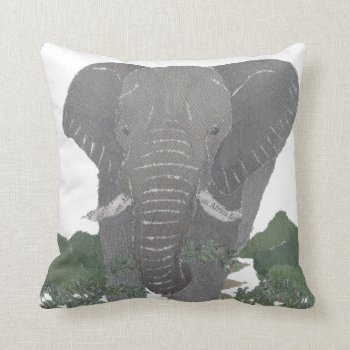Elephant  African Animal Throw Pillow by BlessHue at Zazzle