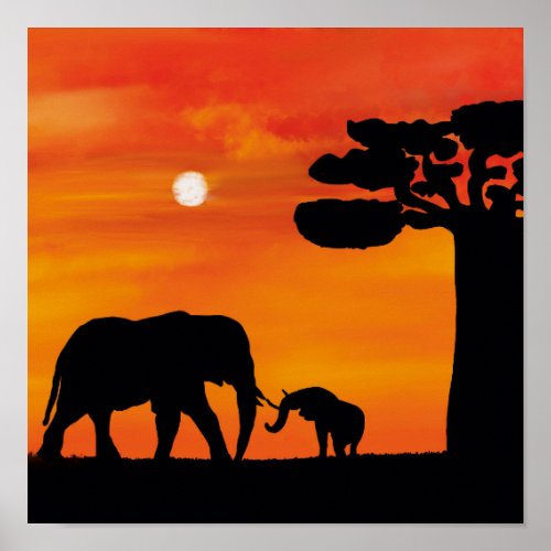 elephant african poster