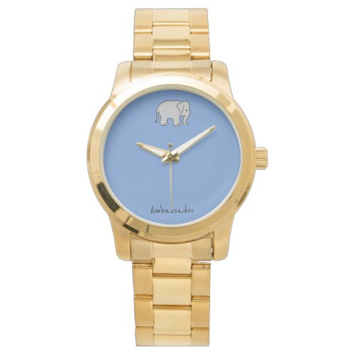 Elephant Ambassador gold metal watch