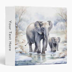 Elephant and Baby 3 Ring Binder