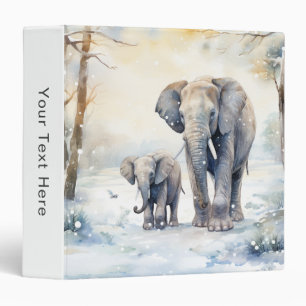 Elephant and Baby 3 Ring Binder