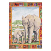 Elephant and Baby Blank Card (Front)
