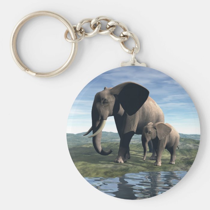 Elephant and Baby Key Chains