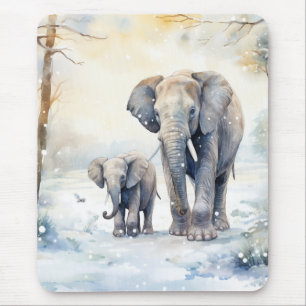 Elephant and Baby Mouse Pad
