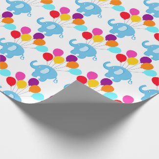 Elephant and balloons Birthday Wrapping Paper