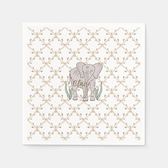 Elephant and Bamboo Napkins (Front)