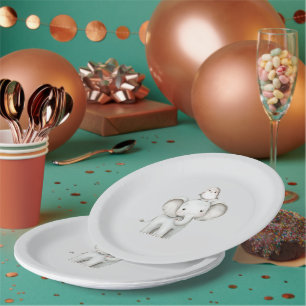 Elephant and Bird Best Friends Birthday Paper Plates