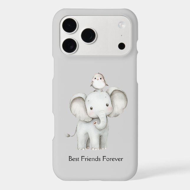 Elephant and Bird Best Friends Case-Mate iPhone Case (Back)