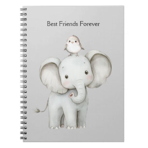 Elephant and Bird Best Friends Forever Notebook