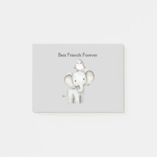 Elephant and Bird Best Friends Post-it Notes