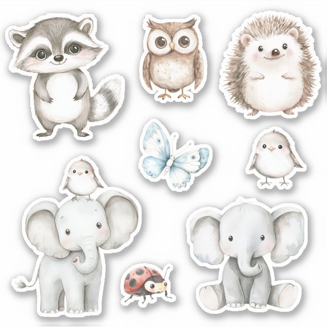 Elephant and Bird Best Friends Sticker (Front)