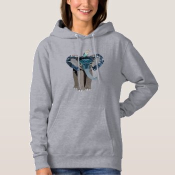 Elephant And Bird Hoodie by Greyszoo at Zazzle