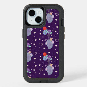 Elephant and Bunny Space Balloon Ride Whimsical iPhone 15 Case