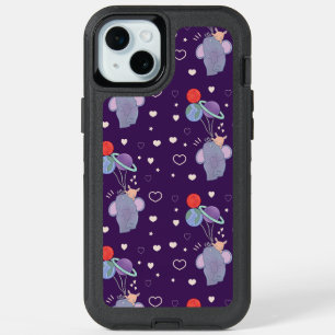 Elephant and Bunny Space Balloon Ride Whimsical iPhone 15 Plus Case