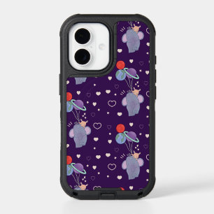 Elephant and Bunny Space Balloon Ride Whimsical iPhone 17 Case