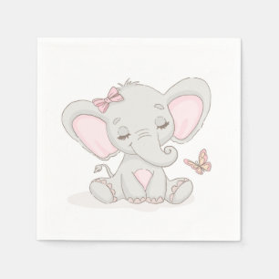 Elephant and Butterfly Zebra Napkins