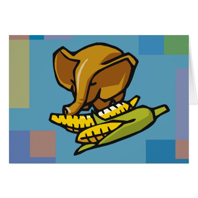 Elephant and Corn for Kwanzaa Cards (Front Horizontal)