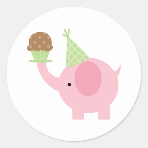 Elephant and Cupcake Stickers