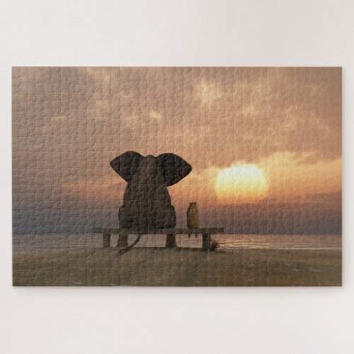 Elephant and Dog Friends 1000 Puzzle
