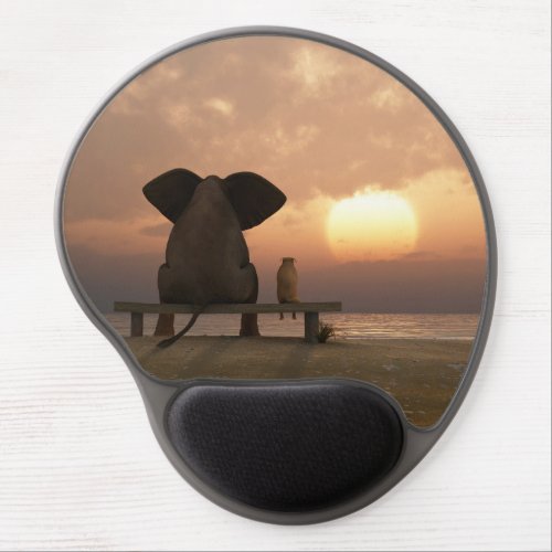 Elephant and Dog Friends Gel Mouse Pad