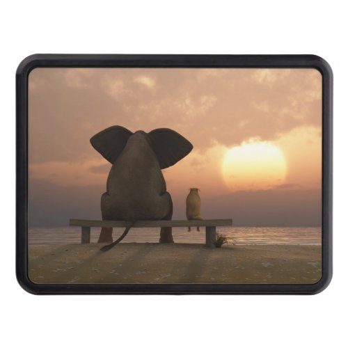 Elephant and Dog Friends Hitch Cover