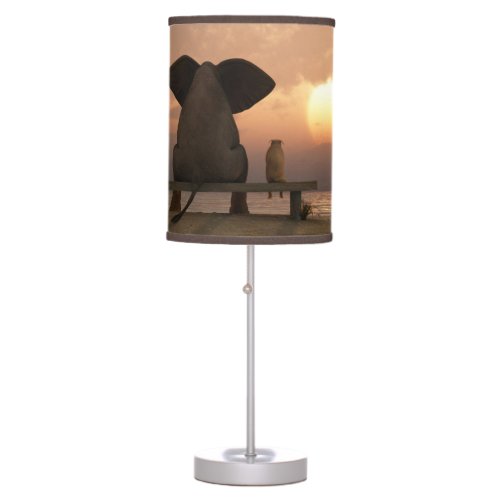 Elephant and Dog Friends Table Lamp