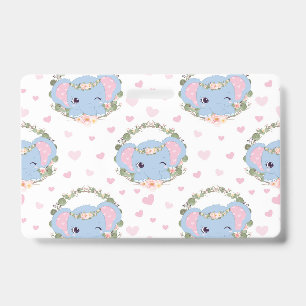 Elephant And Flower Tattoo Badge