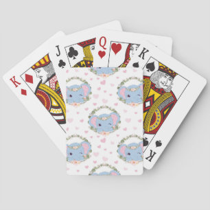 Elephant And Flower Tattoo Poker Cards