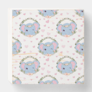 Elephant And Flower Tattoo Wooden Box Sign