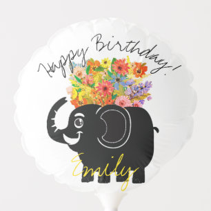 Elephant and flowers balloon