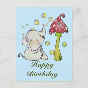 elephant and fungus postcard