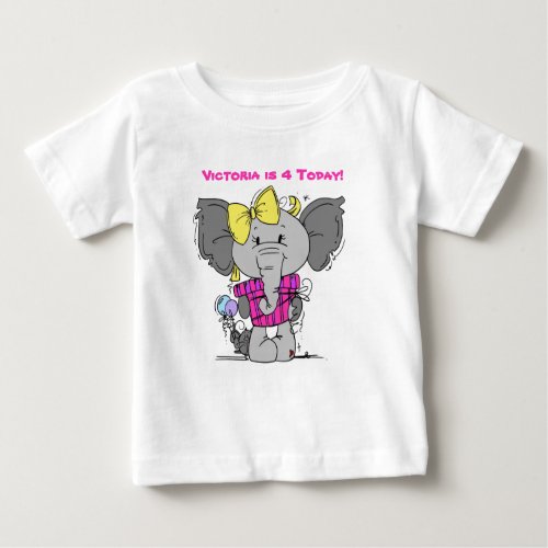Elephant and Gift Birthday Custom T_shirts
