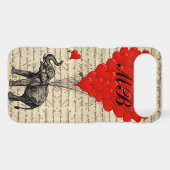 Elephant and heart balloon with monogram Case-Mate iPhone case (Back (Horizontal))