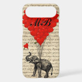 Elephant and heart balloon with monogram Case-Mate iPhone case (Back)