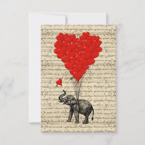 Elephant and heart shaped balloons invite