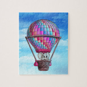 Elephant and Hot Air Balloon Jigsaw Puzzle