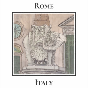 Elephant and Obelisk, Rome's Piazza della Minerva Sticker