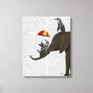Elephant and Penguin Canvas Print