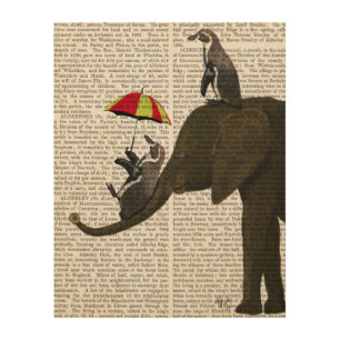 Elephant and Penguin Wood Wall Art