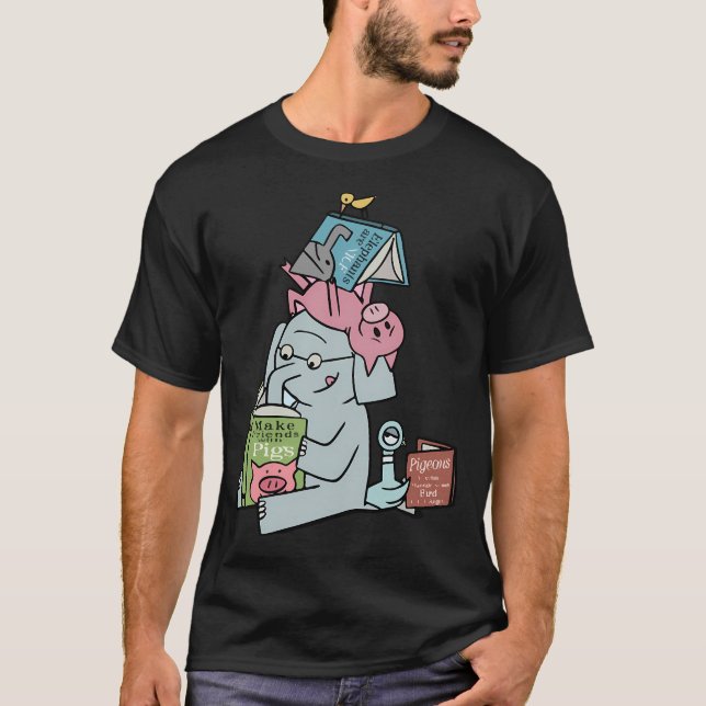Elephant And Piggie Reading T-Shirt (Front)