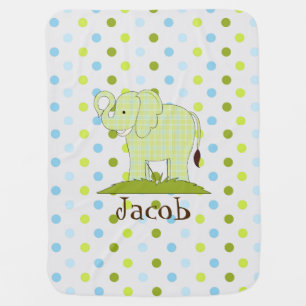 Elephant and Polka Dots Baby Blanket